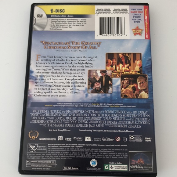 10/$20💙DVD - Disney’s A Christmas Carol - movie with Jim Carrey - Picture 3 of 3